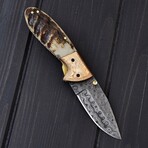 Handmade Damascus Liner Lock Knife // 3000