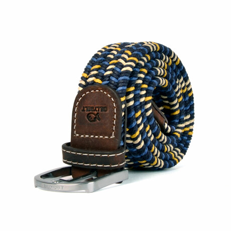 Cirée Ross Woven Belt // Blue + Yellow (Fits Waist Size 33"-39")