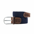 Navy Blue Woven Belt // Navy (Fits Waist Size 33"-39")