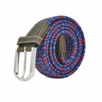 Cirée Lüre Woven Belt // Blue + Red (Fits Waist Size 33"-39")
