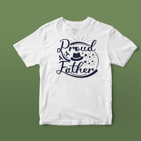 Proud Father Graphic Tee // White (S)