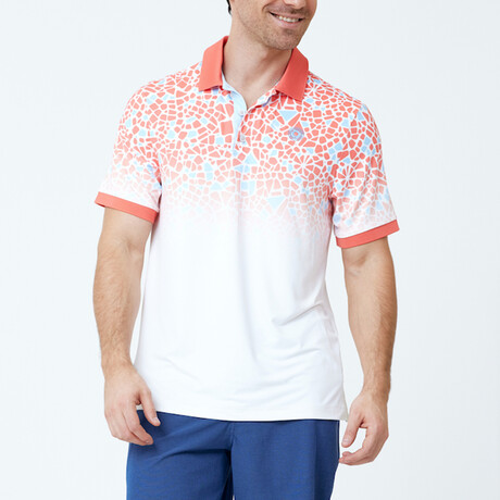 Golf Polo Shirt // Orange + White + Blue (S)