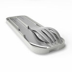 MB Pocket Cutlery Set // Stainless Steel // Gray Cotton