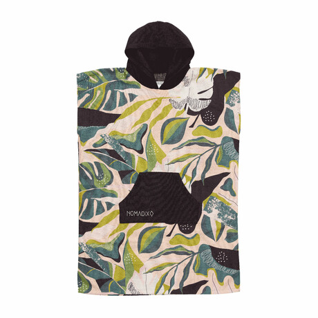 Changing Poncho // Monstera Green + Pink (S/M)