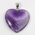 Amethyst Heart Pendant with 18" Sterling Silver Chain // 18.5g