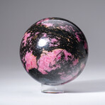 Genuine Polished Imperial Rhodonite Sphere + Acrylic Display Stand // 3.3lb