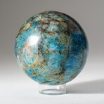 Genuine Polished Blue Apatite Sphere + Acrylic Display Stand // 2lb