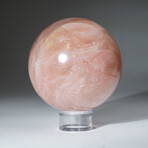 Genuine Polished Rose Quartz Sphere + Acrylic Display Stand // 4.6lb