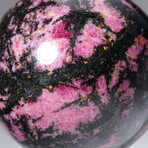 Genuine Polished Imperial Rhodonite Sphere + Acrylic Display Stand // 3.3lb