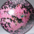 Genuine Polished Imperial Rhodonite Sphere + Acrylic Display Stand // 2.3lb