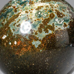 Genuine Polished Ocean Jasper Sphere + Acrylic Display Stand // 2.9lb