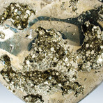 Genuine Polished Pyrite Heart + Velvet Pouch // 193g