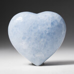 Genuine Polished Blue Calcite Heart + Acrylic Display Stand // 230g