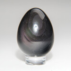 Genuine Rainbow Obsidian Egg + Acrylic Display Stand // 40g