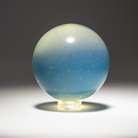 Genuine Polished Opalite Sphere + Acrylic Display Stand // 216g