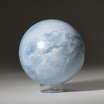Genuine Polished Blue Calcite Sphere + Acrylic Display Stand // 2.3lb