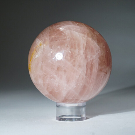 Genuine Polished Rose Quartz Sphere + Acrylic Display Stand // 4.6lb