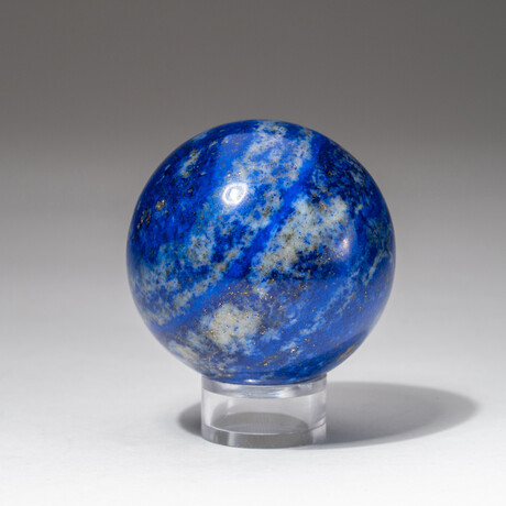Genuine Polished Lapis Lazuli Sphere + Acrylic Display Stand // 244g