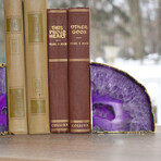 Purple + Gold Trim // Agate Bookends (Small)