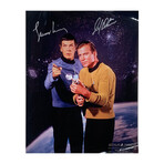 Leonard Nimoy + William Shatner Autographed Star Trek Photo