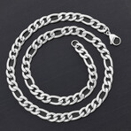 Polished Stainless Steel 9mm Figaro Chain Necklace // 24"