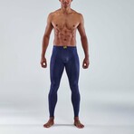 Series-5 Men's Long Compression Tights // Navy Blue (S)