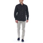 Carlo Regular Fit Button-Up Italian Collar Shirt // Black (Euro Size: 39)