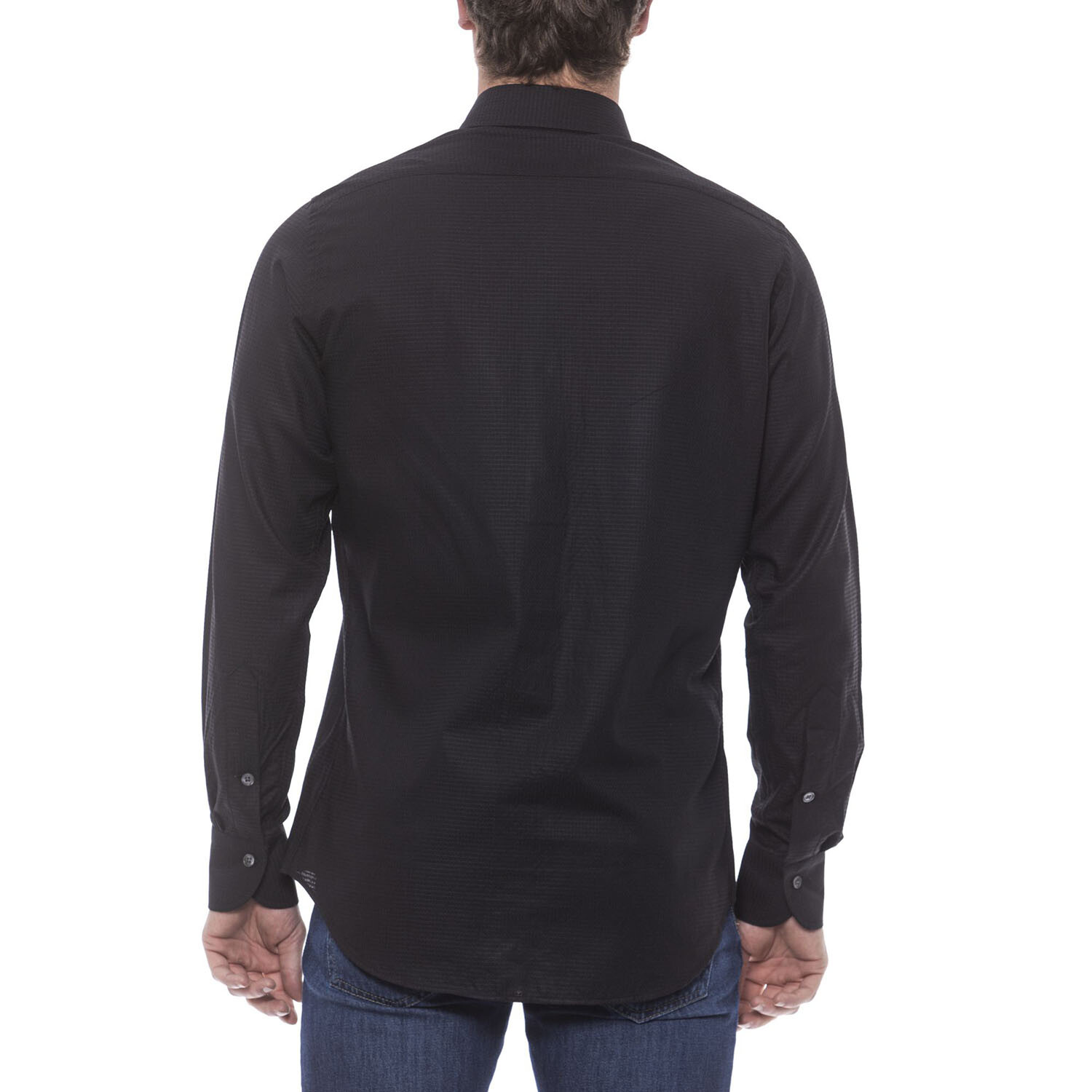 Leonardo Regular Fit Button-Up Italian Collar Shirt // Black (Euro Size ...