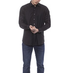 Leonardo Regular Fit Button-Up Italian Collar Shirt // Black (Euro Size: 38)