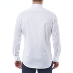 Matteo Regular Fit Button-Up Italian Collar Shirt // White + Gray (Euro Size: 40)