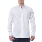 Matteo Regular Fit Button-Up Italian Collar Shirt // White + Gray (Euro Size: 40)