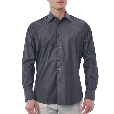 Joseph Regular Fit Button-Up Italian Collar Shirt // Gray (Euro Size: 39)