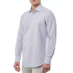 Francis Regular Fit Button-Up Italian Collar Shirt // White + Pink + Blue (Euro Size: 39)