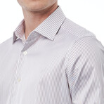 Sergio Regular Fit Button-Up Italian Collar Shirt // White + Hazelnut (Euro Size: 38)