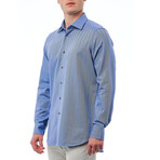 Massimo Regular Fit Button-Up Italian Collar Shirt // White + Blue (Euro Size: 41)