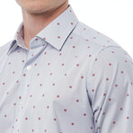 Alexander Regular Fit Button-Up Italian Collar Shirt // White + Blue + Red (Euro Size: 40)