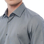 Luca Regular Fit Button-Up Italian Collar Shirt // White + Black (Euro Size: 38)