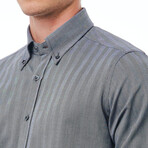 Adrian Regular Button-Down Shirt // White + Navy (Euro Size: 39)