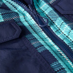 Blanket Evolution Jacket // Mineral Blue Track Plaid (2XL)