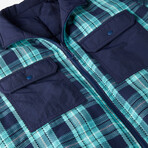 Blanket Evolution Jacket // Mineral Blue Track Plaid (2XL)