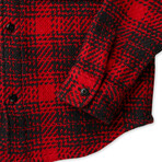 Cloud Weave Flannel Shirt // Bright Red Optic Plaid (L)