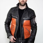 Naruto Shippiden Leather jacket // Black + Orange (S)