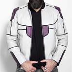 Frieza Dragon Ball Z Leather Jacket // Gray + Purple (M)
