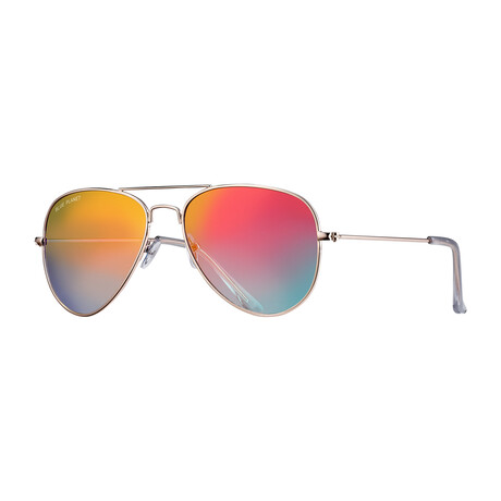 Men's Wright II Polarized Sunglasses // Silver + Orange Mirror