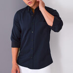 Front Pocket Button-Up // Navy Blue (S)