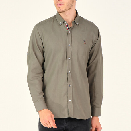 Louis Button Down Shirt // Khaki (Small)