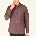Placket Detail Button Down Shirt // Light Brown (S)