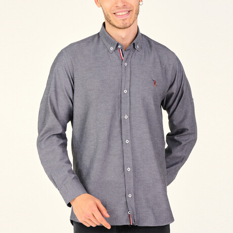 Louis Button Down Shirt // Anthracite (Small)