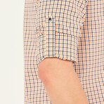 Ignacio Button Down Shirt // Dark Blue + Orange (X-Large)