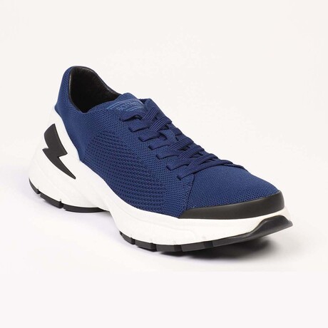 Bolt Lace-Up Sneakers // Dark Navy (Euro Size: 39)